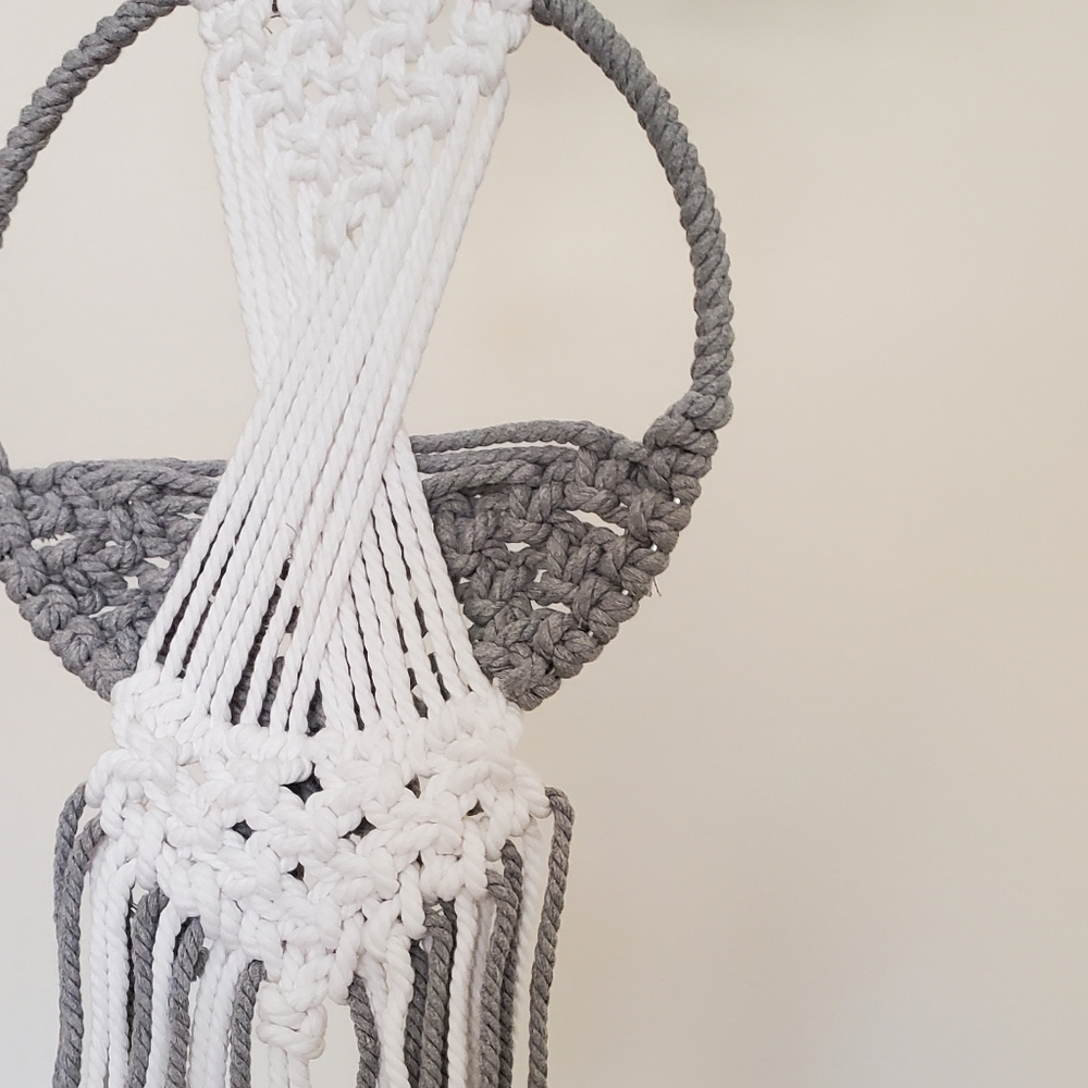Macrame hoop design handmade 25" x 10" boho style design wall decor